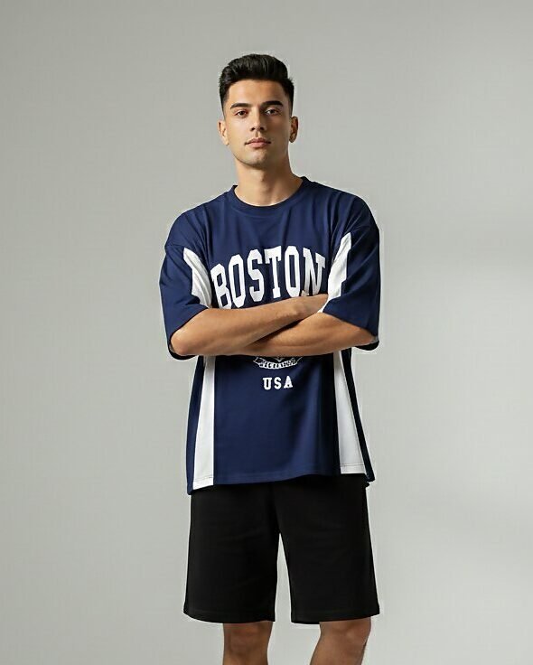 BOSTON MARINO-CRUDO 1 Remera boxy fit BOSTON