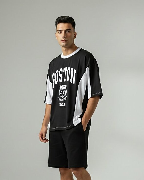 BOSTON NEGRO 1 Remera boxy fit BOSTON