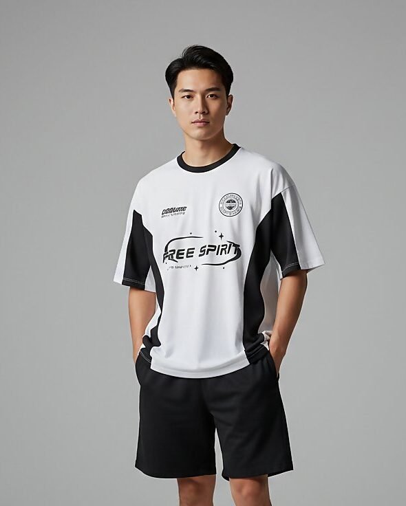 free spirit blanco-negro 1 Remera boxy fit FREE SPIRIT