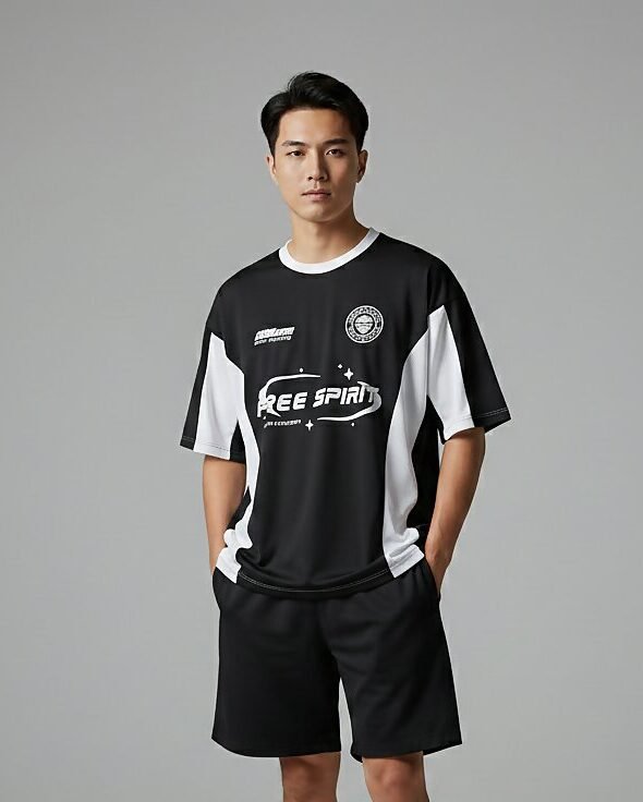 free spirit negro blanco1 Remera boxy fit FREE SPIRIT